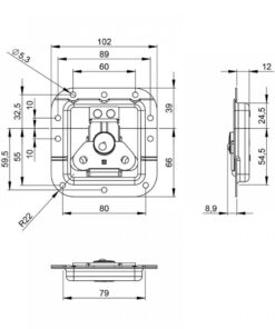 Cierre Giratorio Mediano de embutir Con Resorte Adam Hall 17294s