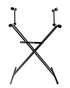 Soporte Para 2 Teclados Plegable Pata Doble Krupa 18215