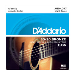 Encordado Acústica 12 Cuerdas Daddario Ej36 .010-.047