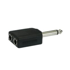 Adaptador Ficha Plug Mono 6.5 a 2 Jack mono 6.5