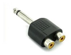 Adaptador Ficha Plug Mono 6.5 a 2 Jack RCA