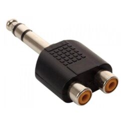 Adaptador Ficha Plug Stereo 6.5 a 2 Jack RCA