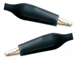 Pinza Cocodrilo 50mm Grande Aislada  NEGRO (Precio X Unidad)