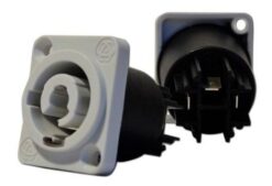 Conector Powercon SALIDA  Para chasis 20 A Tensión Gris 220V