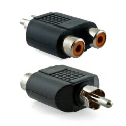 Adaptador 2 RCA hembra a 1 RCA macho
