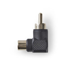 Conector Adaptador  Rca Macho Hembra A 90 Grados Negro