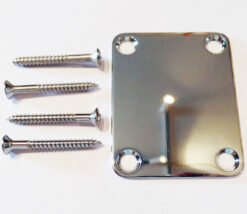 Neckplate/Chapón Sujeta Mango 4 Agujeros Metálico c/Tornillos y Base Plástica