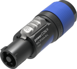 Conector Powercon Tensión 220V a cable c/ traba Hembra Neutrik NAC3FXXA-W-L